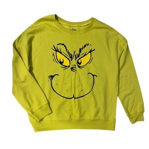 Grinch‎ Christmas Sweatshirt Medium Green Pullover Dr. Seuss Holiday Sweater